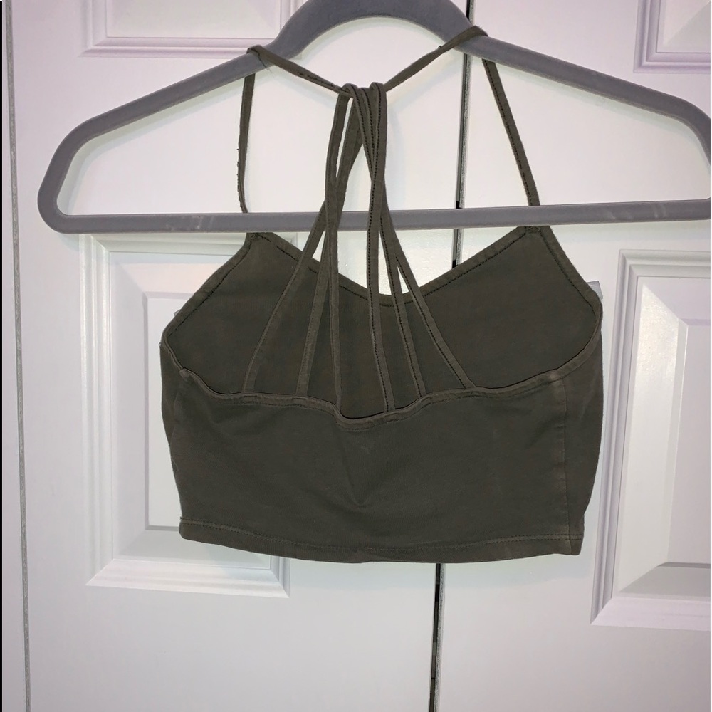 Green straps bra